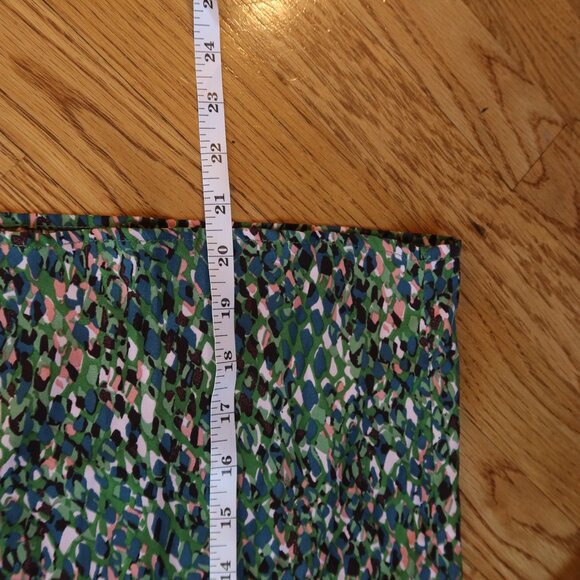 THE SHIRT ROCHELLE BEHRENS button down blouse green multi ruffle M cottagecore - Picture 8 of 10